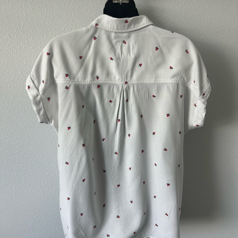 Rails White Button Down Shirt With Red Print - image 7